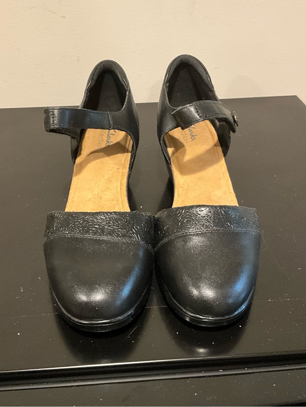 NWT Clarks Black Mary Jane Flat Shoe Size 9 1/2